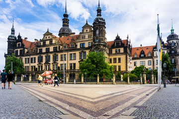 DRESDEN, GERMANY - July 23, 2017: antique building view in Dresden, Germany