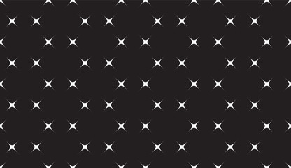 Simple Black and White Seamless Pattern with Stars