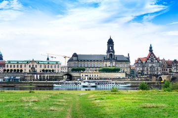 Fototapeta na wymiar DRESDEN, GERMANY - July 23, 2017: antique building view in Dresden, Germany