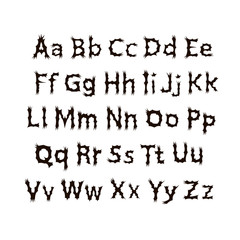 black and white font in style of Halloween