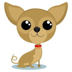 Puppy Chihuahua cartoon character. Dog vector illustration isolated on white background.