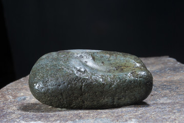 Mineral stones in studio with black background
