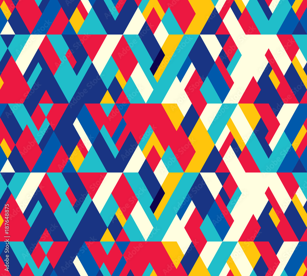 Poster abstract seamless pattern of geometric shapes. diagonal movement.