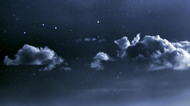Cloudy night sky