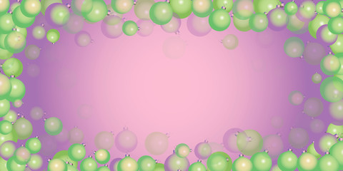 greenish balls on a lilac gradient