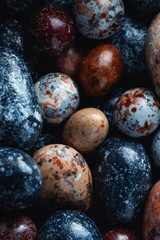 Close-up of candies in multi-colored glaze