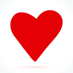 Red heart. Vector illustration. Template for banners, posters or greeting cards