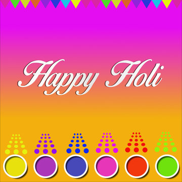 Holi, an Indian festival greeting card