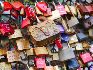 Love Lock Bridge in Cologne, Germany 