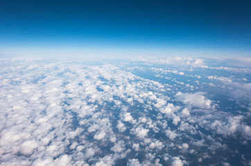 Fototapeta na wymiar view clouds from the airplane airkraft