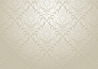 Vector damask wallpaper design.  Seamless repetitive floral decoration.  The original pattern in the swatches palette. - obrazy, fototapety, plakaty