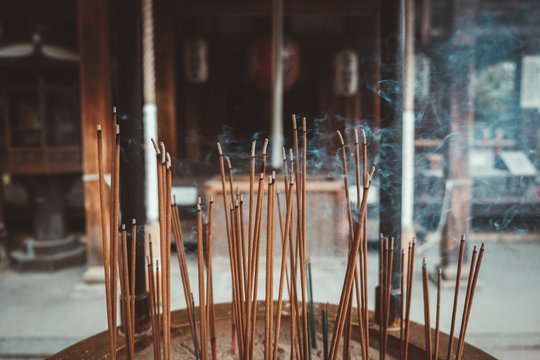 Sticks moldering in temple