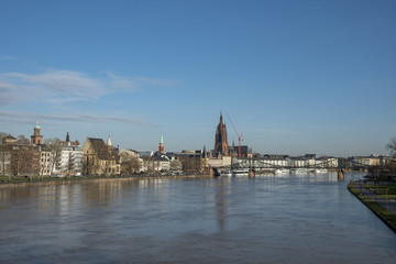 Obraz premium panoramic view to skyline of Frankfurt am Main