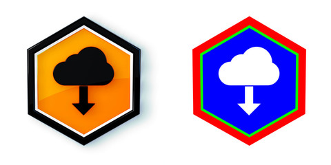 Ikona sześciobok 3D sześciokąt