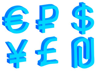 Obraz premium currency symbols set