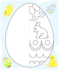 Easter egg drawing blue