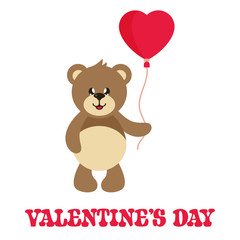 cartoon cute lovely bear with balloons and text