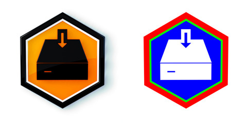 Ikona sześciobok 3D sześciokąt