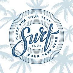 Surf club stamp white