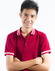 Portrait man handsome isolated on white background