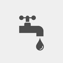 Faucet water flat vector icon