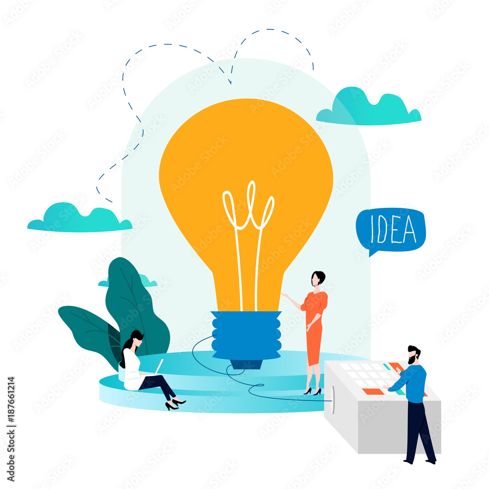 Poster business development, project and research, testing design for mobile and web graphics vector illust
