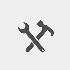 Hammer tools flat vector icon