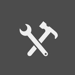Hammer tools flat vector icon