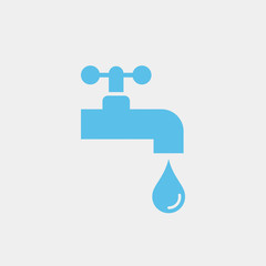 Faucet water flat vector icon