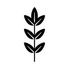 a stem with leaves. sprout vector icon