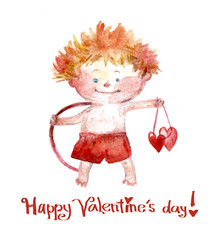 Watercolor drawing on Valentine's day