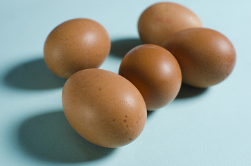 Raw brown eggs. Spring, a product for Easter