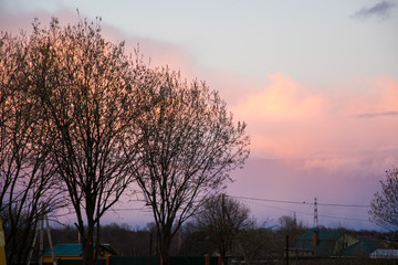 Fototapeta na wymiar Pink clouds