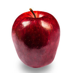 A red apple isolated on white background with shadow