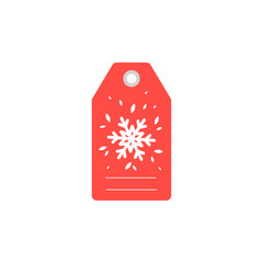 Gift tag for the holiday. Christmas gift tag with snow. 