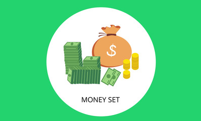 A big set with money. 
