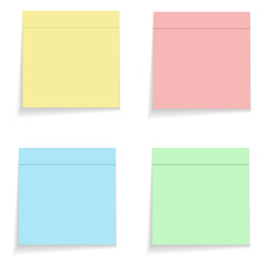 Color memo stikers on white, stock vector illustration