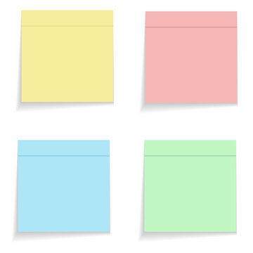 Color memo stikers on white, stock vector illustration