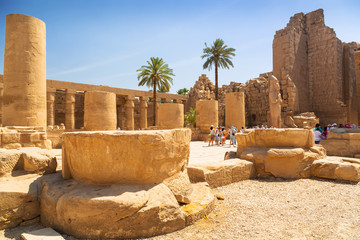 Ruins of the Karnak temple in Luxor, Egypt. 