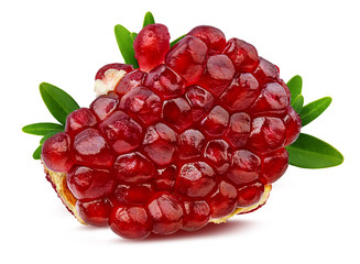 Fresh pomegranate isolated on white background with clipping path