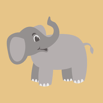 elephant cartoon  vector illustration flat style   profile
