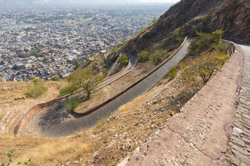 The back street to the Nahargarh Fort, Jaipur