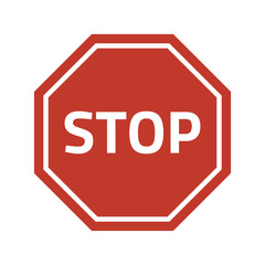 Stop Sign on white background.