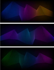 Neon glow light effect Set banners background05