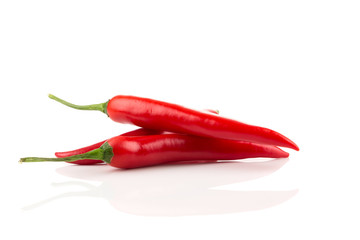 fresh red chili on white background