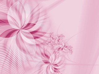 Grafic design for business cards. Fractal image template for inserting text...Pink fractal flower, digital artwork for creative graphic design...Floral template with place for text.......