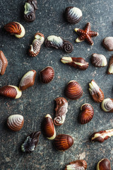 Sweet chocolate seashells.