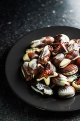 Sweet chocolate seashells.