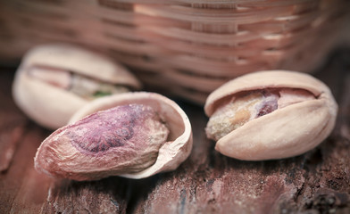 Closeup of some roasted pistachio