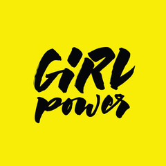 Girl power lettering. Calligraphic written phrase